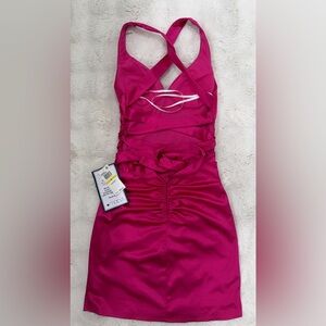 Brand new hot pink satin mini dress from Macy’s